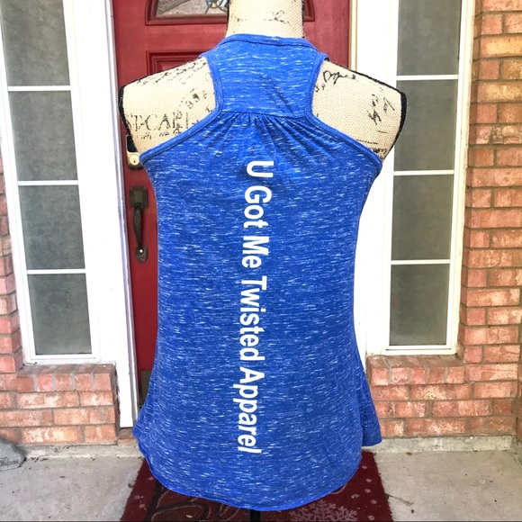 Ladies New Racerback blue tee. All sizes. - Picture 3 of 3